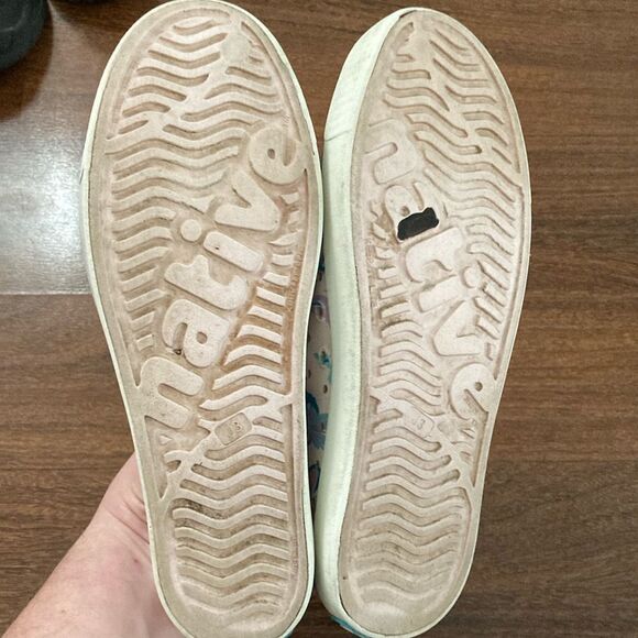 Native Women's Floral Sneakers - Cream and Purple Sz 3 - Picture 5 of 5